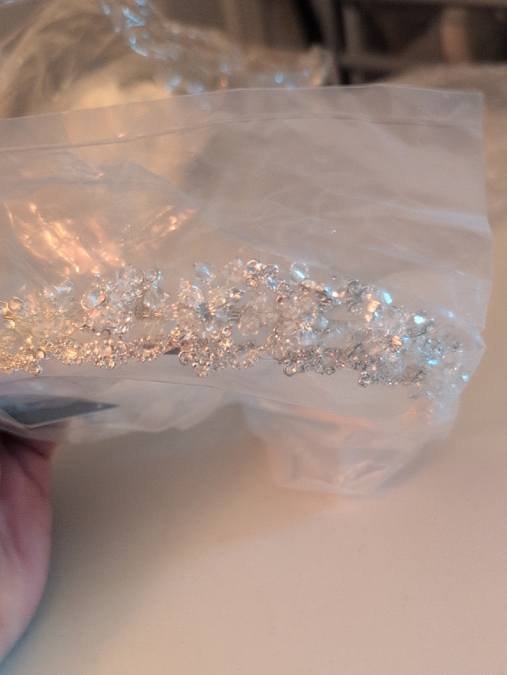 Swarovski Clear Crystal Bridal Headpiece with Silver Accents